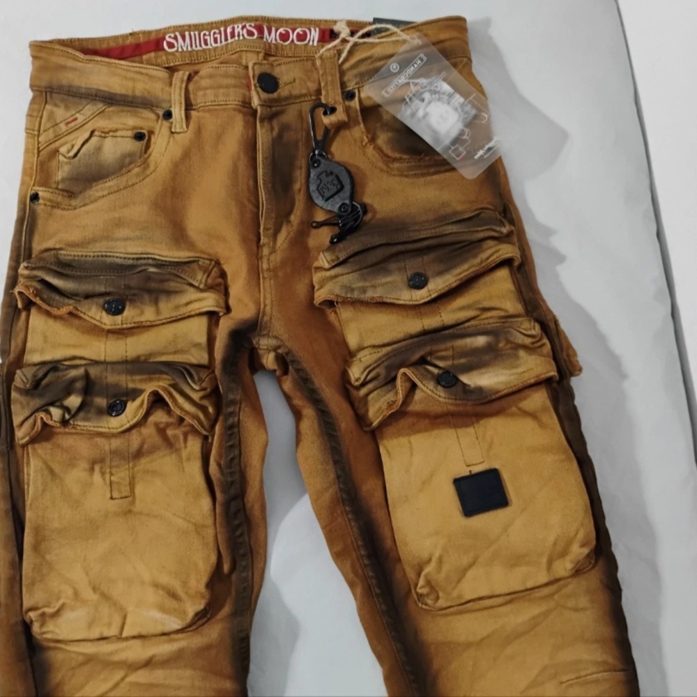 Smugglers Moon Men's Edgy Brown Cargo Pants 32x32